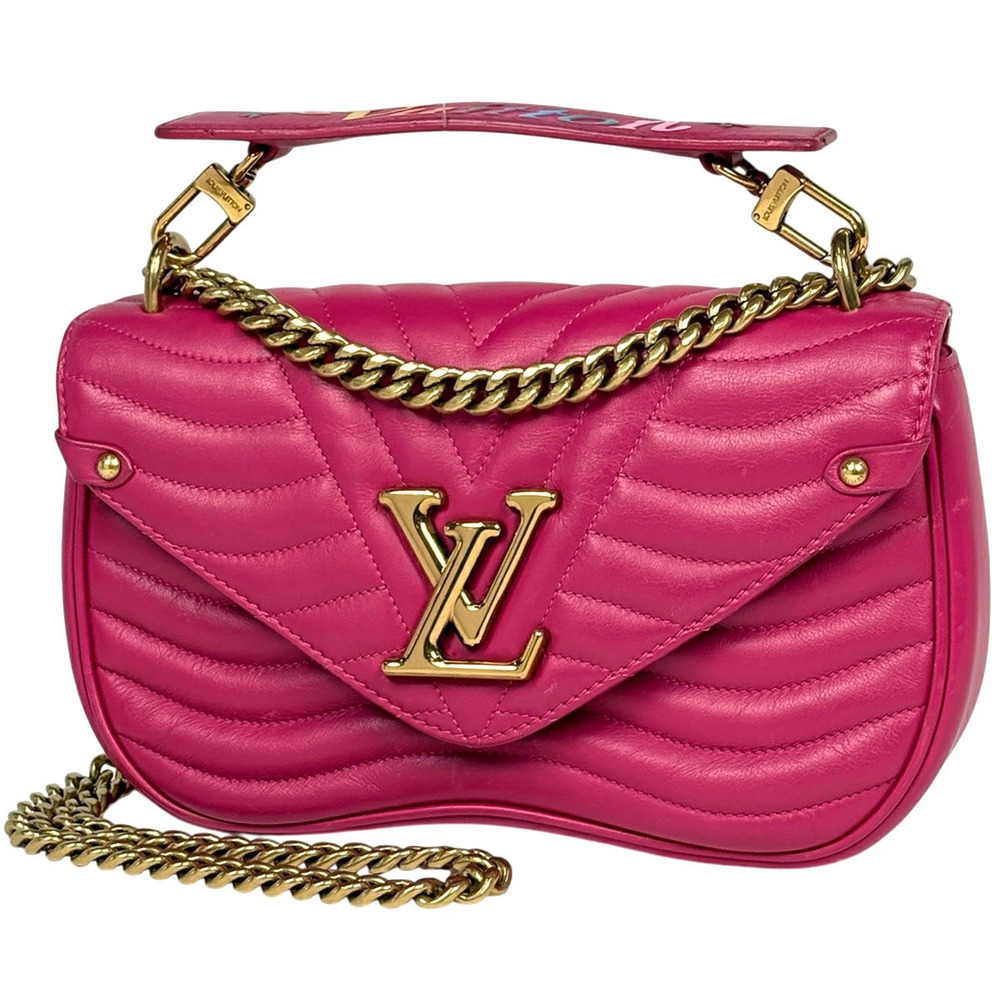 Louis Vuitton New Wave Chain Bag Shoulder Leather Freesia
